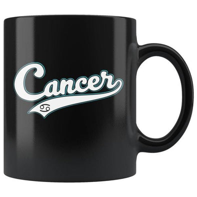 teelaunch Drinkware 11oz Cancer - Baseball Style Black Coffee Mug