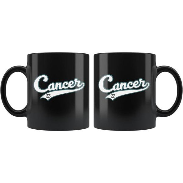 teelaunch Drinkware 11oz Cancer - Baseball Style Black Coffee Mug