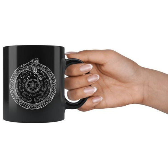 teelaunch Drinkware 11oz Hecate's Wheel Black Coffee Mug