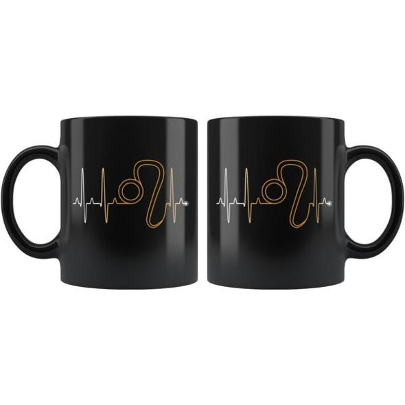 teelaunch Drinkware 11oz Leo - Zodiac Arrest Black Coffee Mug
