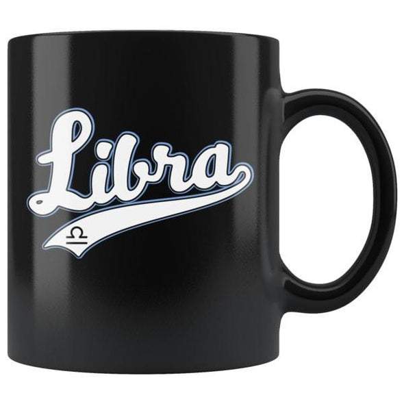 teelaunch Drinkware 11oz Libra - Baseball Style Black Coffee Mug