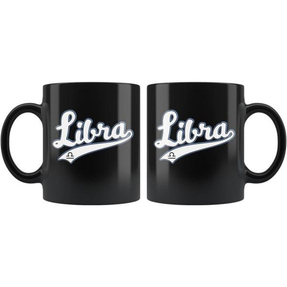 teelaunch Drinkware 11oz Libra - Baseball Style Black Coffee Mug