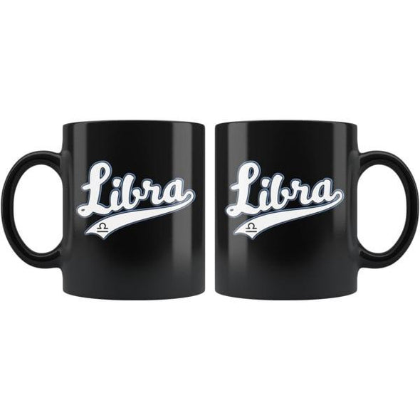 teelaunch Drinkware 11oz Libra - Baseball Style Black Coffee Mug