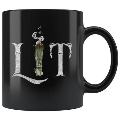 teelaunch Drinkware 11oz Lit Black Coffee Mug