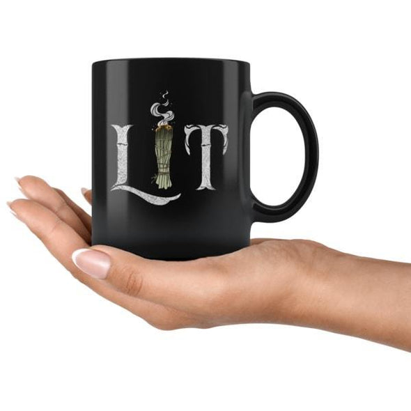 teelaunch Drinkware 11oz Lit Black Coffee Mug