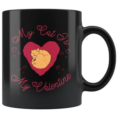 teelaunch Drinkware 11oz My Cat Is My Valentine Mug