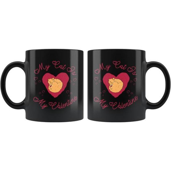 teelaunch Drinkware 11oz My Cat Is My Valentine Mug