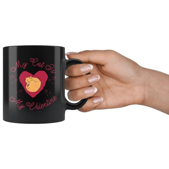 teelaunch Drinkware 11oz My Cat Is My Valentine Mug