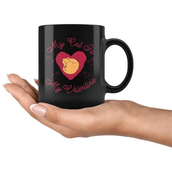 teelaunch Drinkware 11oz My Cat Is My Valentine Mug