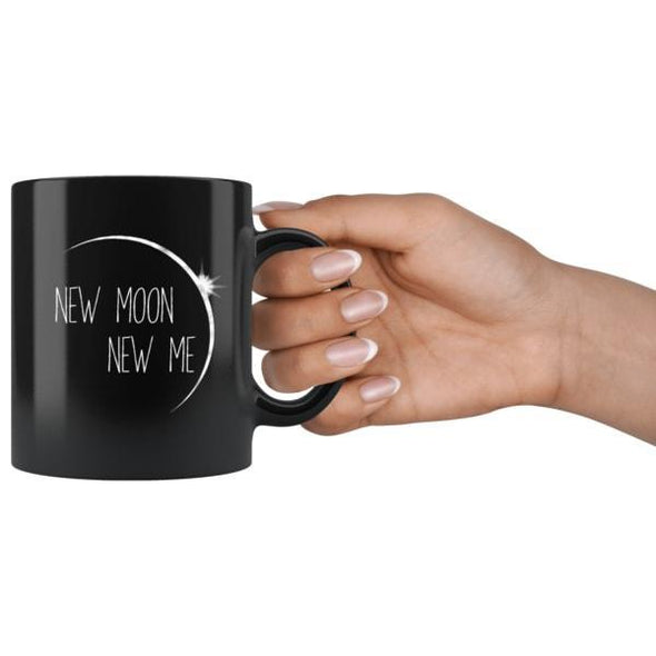 teelaunch Drinkware 11oz New Moon New Me Black Coffee Mug