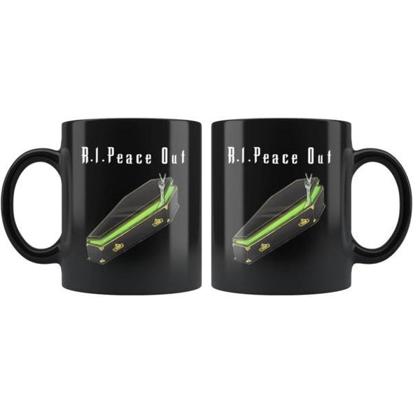 teelaunch Drinkware 11oz R.I.Peace Out Black Coffee Mug