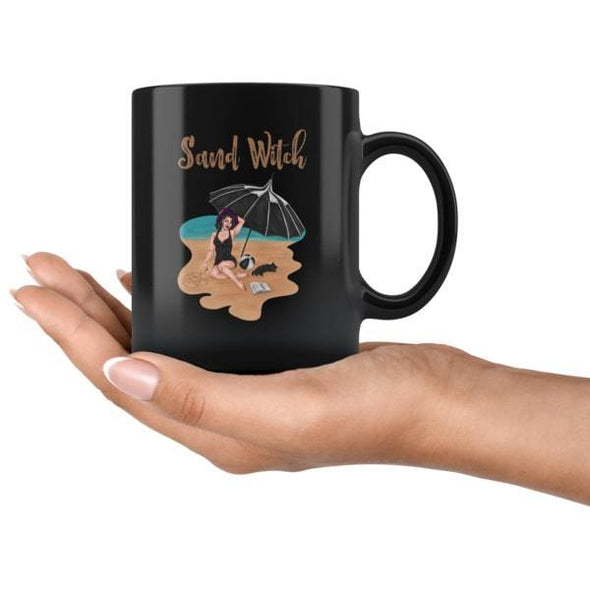teelaunch Drinkware 11oz Sand Witch Black Coffee Mug