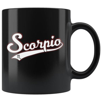 teelaunch Drinkware 11oz Scorpio - Baseball Style Black Coffee Mug