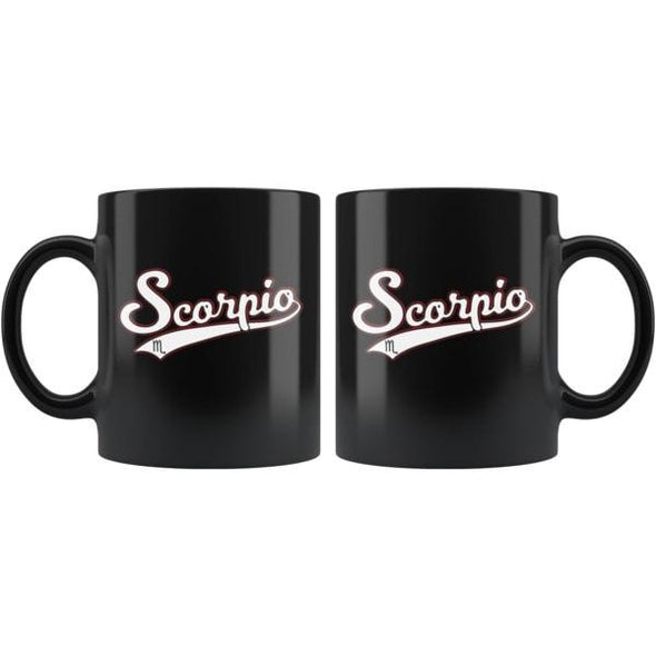 teelaunch Drinkware 11oz Scorpio - Baseball Style Black Coffee Mug
