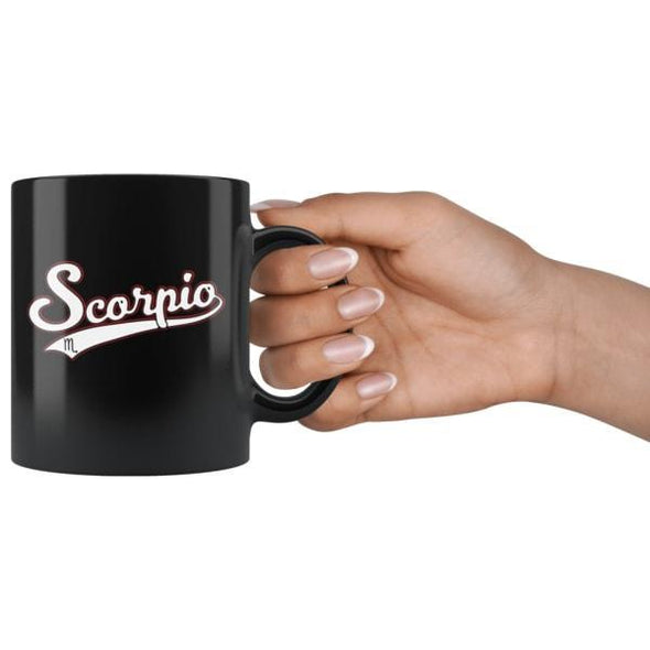teelaunch Drinkware 11oz Scorpio - Baseball Style Black Coffee Mug