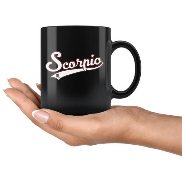 teelaunch Drinkware 11oz Scorpio - Baseball Style Black Coffee Mug