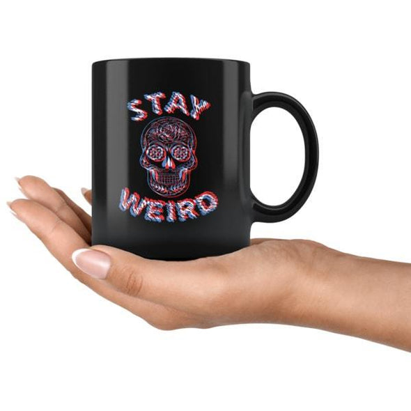 teelaunch Drinkware 11oz Stay Weird Black Coffee Mug