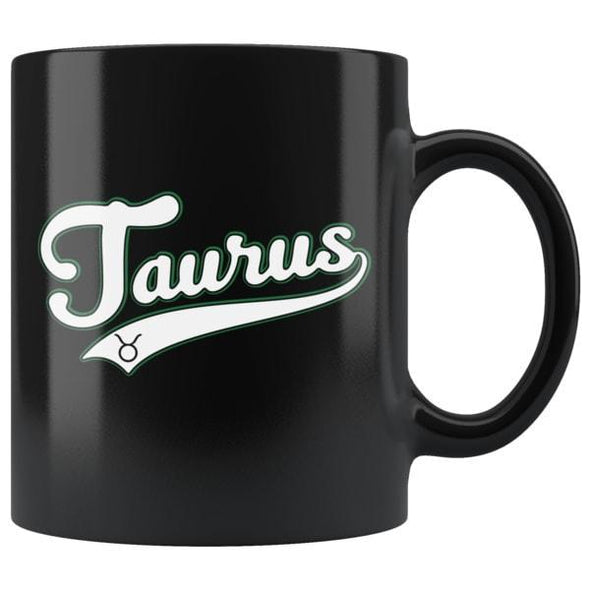 teelaunch Drinkware 11oz Taurus - Baseball Style Black Coffee Mug