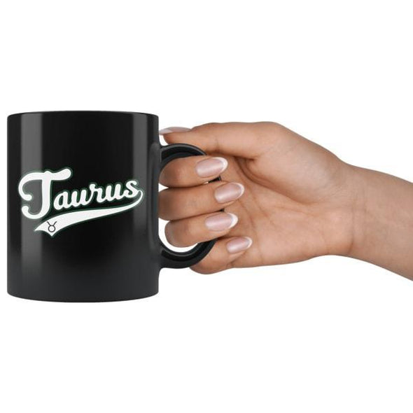 teelaunch Drinkware 11oz Taurus - Baseball Style Black Coffee Mug