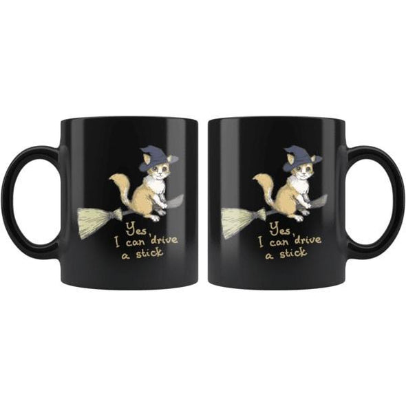 teelaunch Drinkware 11oz Yes, I Can Drive A Stick Mug