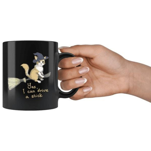 teelaunch Drinkware 11oz Yes, I Can Drive A Stick Mug