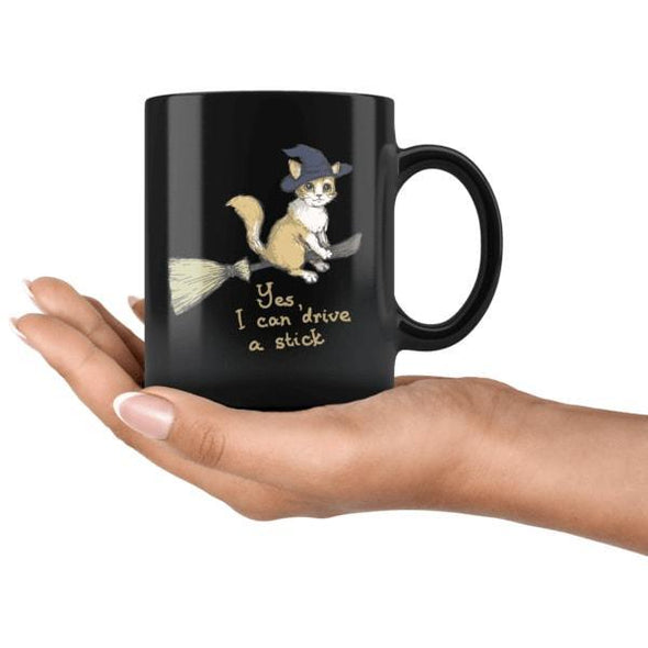 teelaunch Drinkware 11oz Yes, I Can Drive A Stick Mug