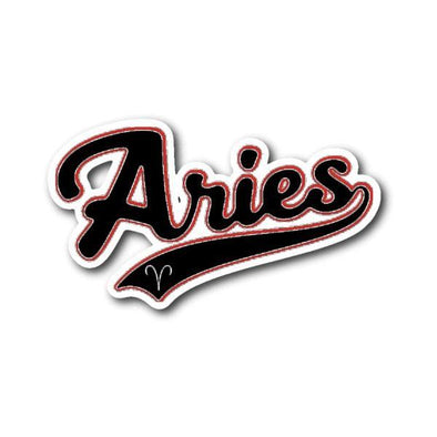 teelaunch Stickers Sticker Aries - Baseball Style Sticker