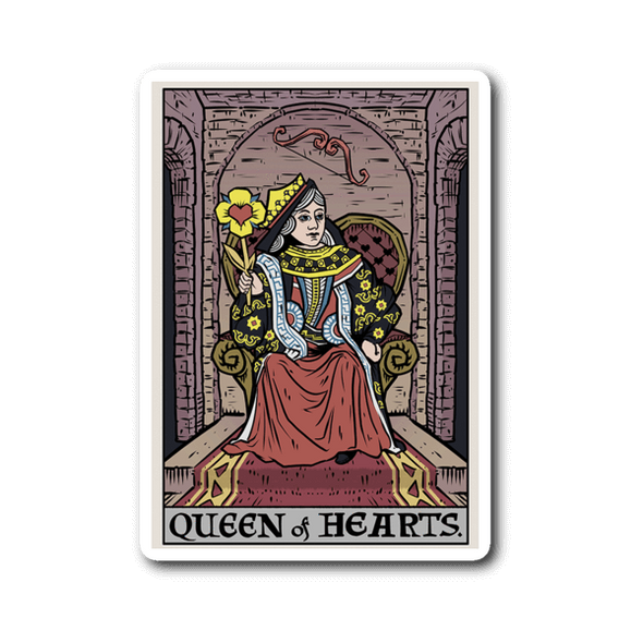 teelaunch Stickers Sticker Queen of Hearts In Tarot Sticker