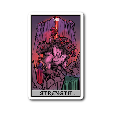 teelaunch Stickers Sticker Strength Tarot Card - Ghoulish Edition Sticker