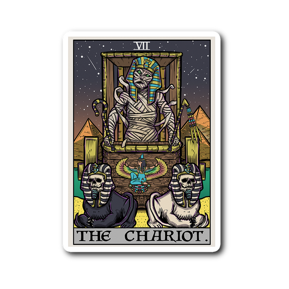 teelaunch Stickers Sticker The Chariot Tarot Card - Ghoulish Edition Sticker