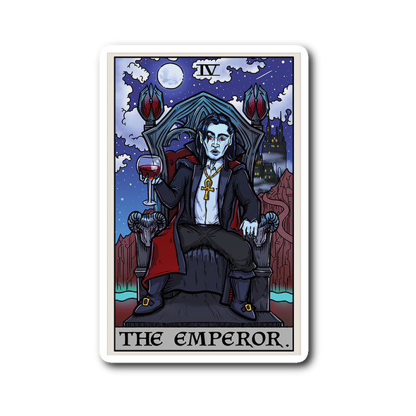 teelaunch Stickers Sticker The Emperor Tarot Card - Ghoulish Edition Sticker