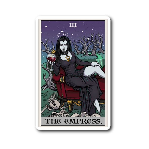 teelaunch Stickers Sticker The Empress Tarot Card - Ghoulish Edition Sticker