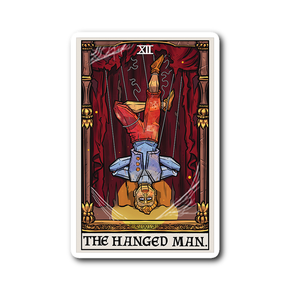 teelaunch Stickers Sticker The Hanged Man Tarot Card- Ghoulish Edition Sticker