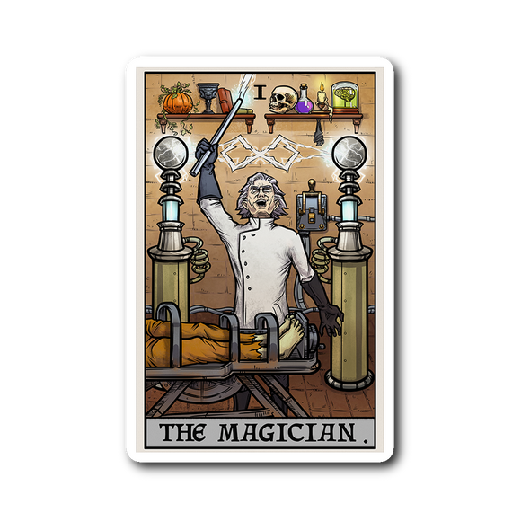 teelaunch Stickers Sticker The Magician Tarot Card - Ghoulish Edition Sticker