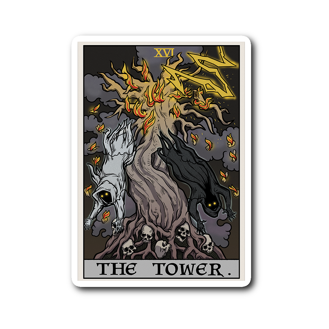 The Tower Tarot Card - Ghoulish Edition Sticker