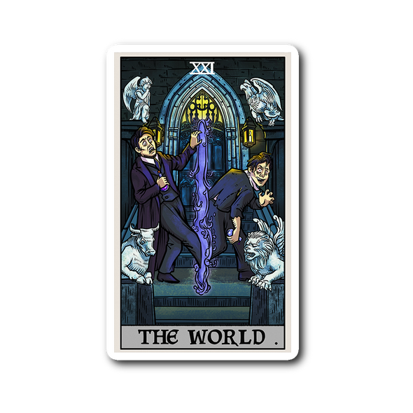 teelaunch Stickers Sticker The World Tarot Card - Ghoulish Edition Sticker