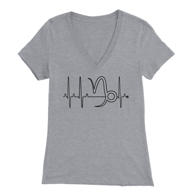 teelaunch T-shirt Bella Womens V-Neck / Athletic Heather / S Capricorn - Zodiac Arrest Fitted Womens V-Neck