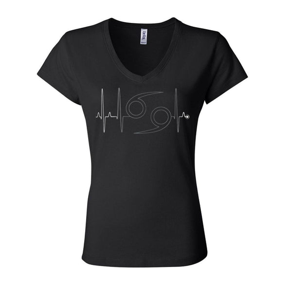 teelaunch T-shirt Bella Womens V-Neck / Black / S Cancer - Zodiac Arrest Fitted Women's V-Neck