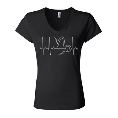 teelaunch T-shirt Bella Womens V-Neck / Black / S Capricorn - Zodiac Arrest Fitted Womens V-Neck