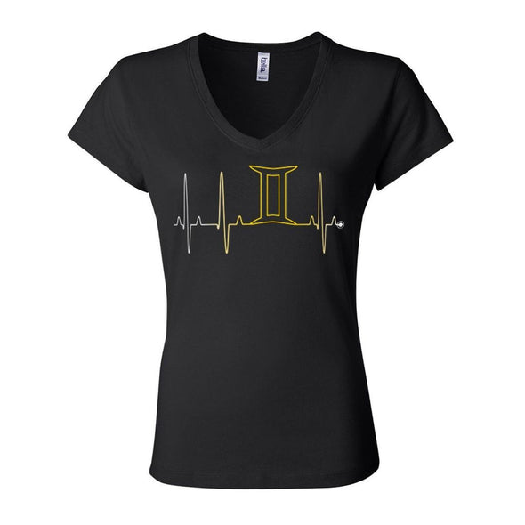 teelaunch T-shirt Bella Womens V-Neck / Black / S Gemini - Zodiac Arrest Fitted Womens V-Neck