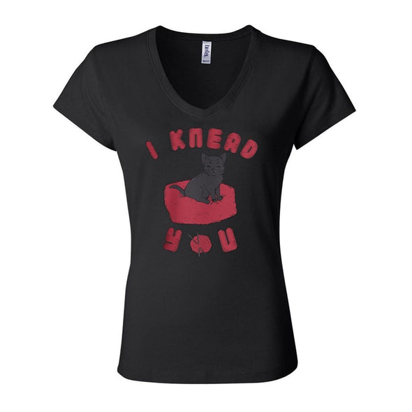 teelaunch T-shirt Bella Womens V-Neck / Black / S I Knead You Fitted Womens V-Neck