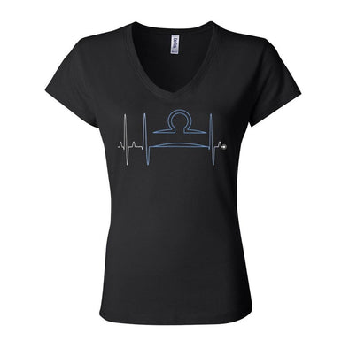 teelaunch T-shirt Bella Womens V-Neck / Black / S Libra - Zodiac Arrest Fitted Womens V-Neck