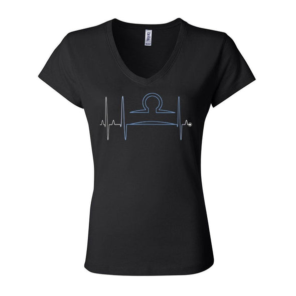 teelaunch T-shirt Bella Womens V-Neck / Black / S Libra - Zodiac Arrest Fitted Womens V-Neck