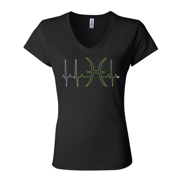teelaunch T-shirt Bella Womens V-Neck / Black / S Pisces - Zodiac Arrest Fitted Womens V-Neck