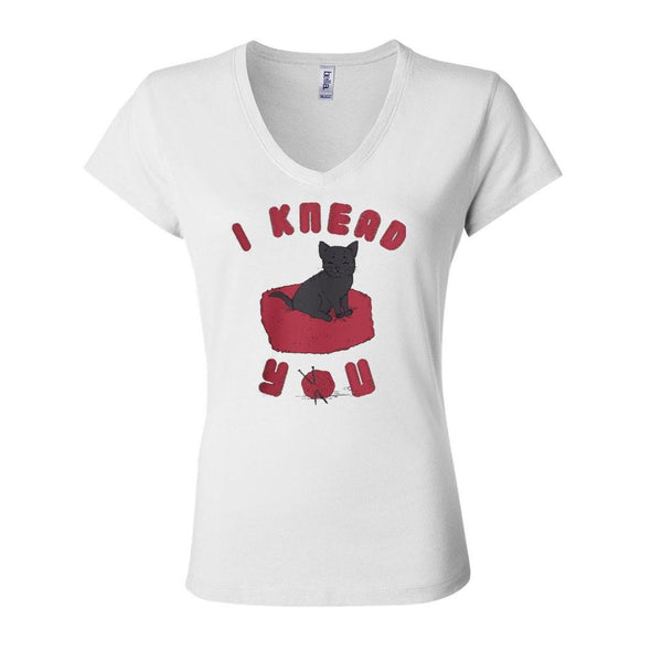 teelaunch T-shirt Bella Womens V-Neck / White / S I Knead You Fitted Womens V-Neck