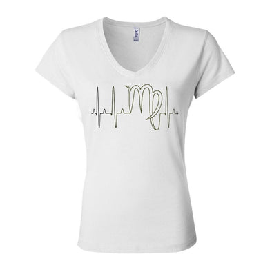 teelaunch T-shirt Bella Womens V-Neck / White / S Virgo - Zodiac Arrest Fitted Womens V-Neck