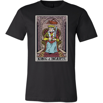 teelaunch T-shirt Canvas Mens Shirt / Black / S King of Hearts In Tarot Unisex T-Shirt