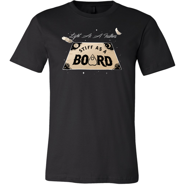 teelaunch T-shirt Canvas Mens Shirt / Black / S Light As A Feather Stiff As A Board Unisex T-Shirt