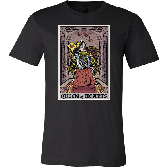 teelaunch T-shirt Canvas Mens Shirt / Black / S Queen of Hearts In Tarot Unisex T-Shirt