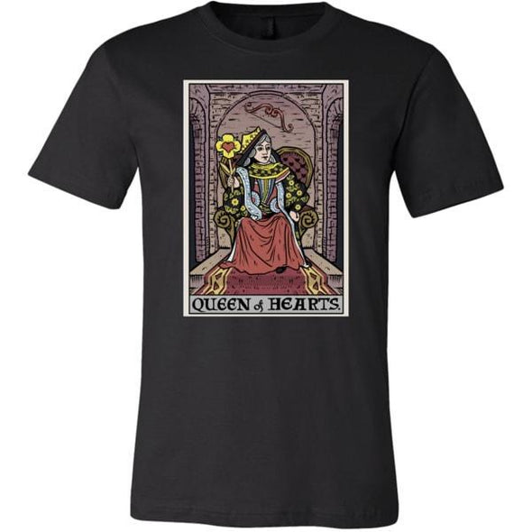 teelaunch T-shirt Canvas Mens Shirt / Black / S Queen of Hearts Tarot Card Unisex T-Shirt